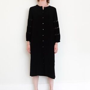 VANESSA SEWARD Silk BLACK MIDI DRESS - Size M EUC